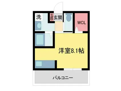 Pスマイルカーサバラ公園(ワンルーム/2階)の間取り写真