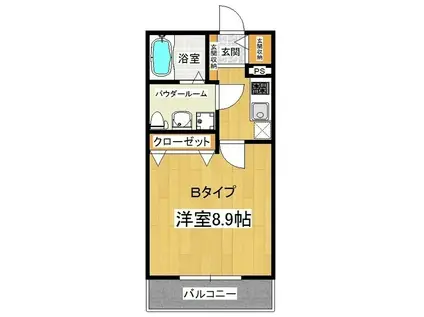 アリエス(1K/2階)の間取り写真