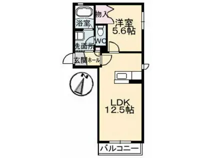 エトール(1LDK/2階)の間取り写真