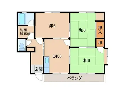 サンハイム泉(3DK/1階)の間取り写真