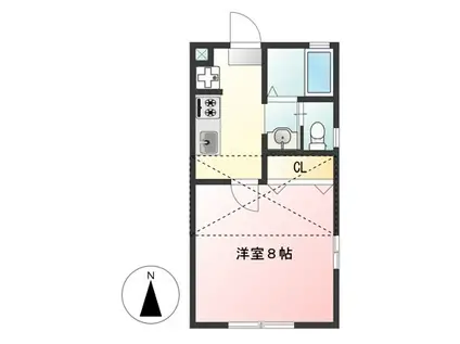 ジュネス下北沢(1K/2階)の間取り写真