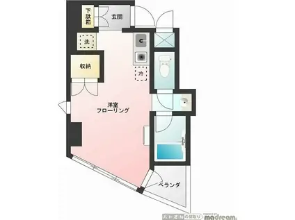 100 ロイヤルガーデンII(ワンルーム/3階)の間取り写真