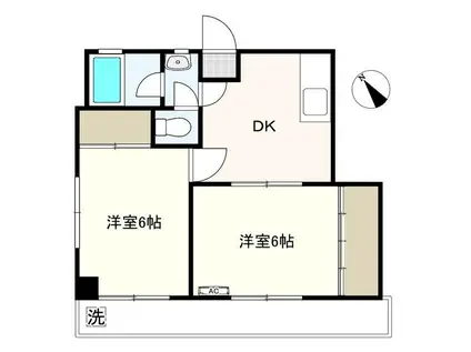 ビレッジハウス13(2DK/1階)の間取り写真