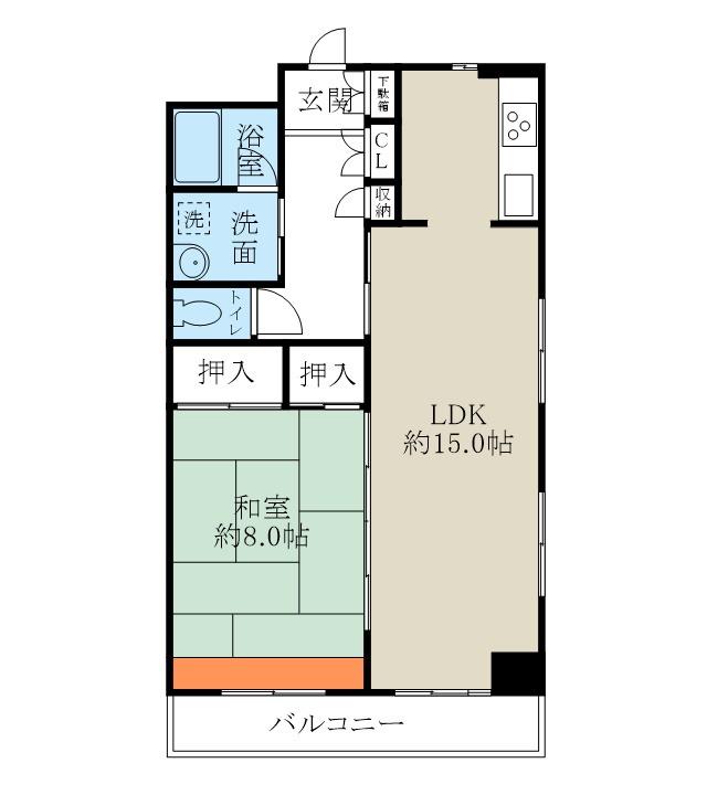 アーバンハウス西堀(1LDK/7階)の間取り写真