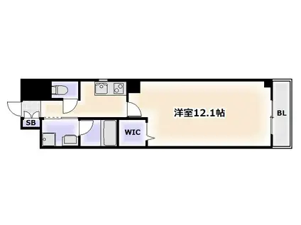 エレメント西田辺(1K/5階)の間取り写真