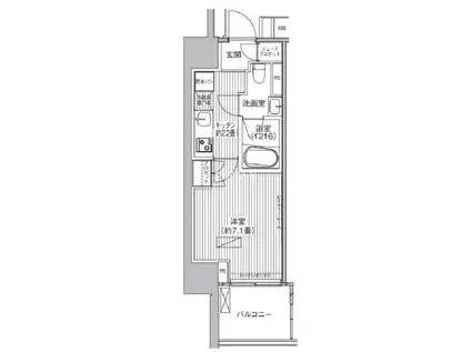 ヒューリックレジデンス新御茶ノ水(1K/2階)の間取り写真