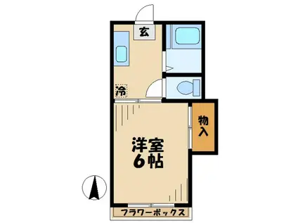 フォーブルハヤシ(1K/1階)の間取り写真