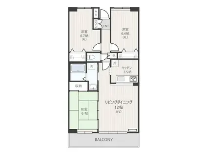 ローズガーデン(3LDK/1階)の間取り写真