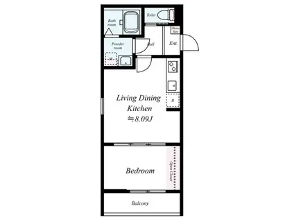 GRADUS大和田(1LDK/3階)の間取り写真