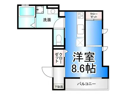 グランスタニコラ(1K/3階)の間取り写真