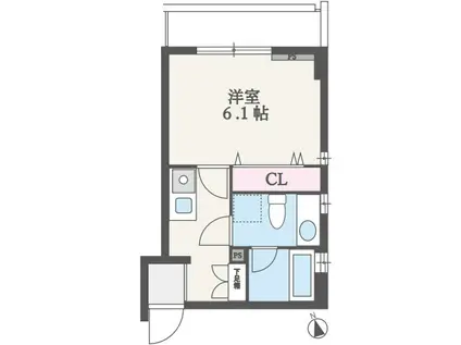 TERRACE FIVE(1K/5階)の間取り写真