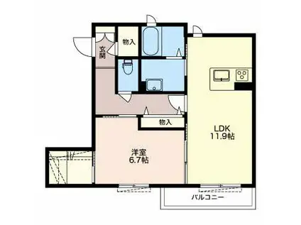 シャーメゾン豊山II(1LDK/1階)の間取り写真