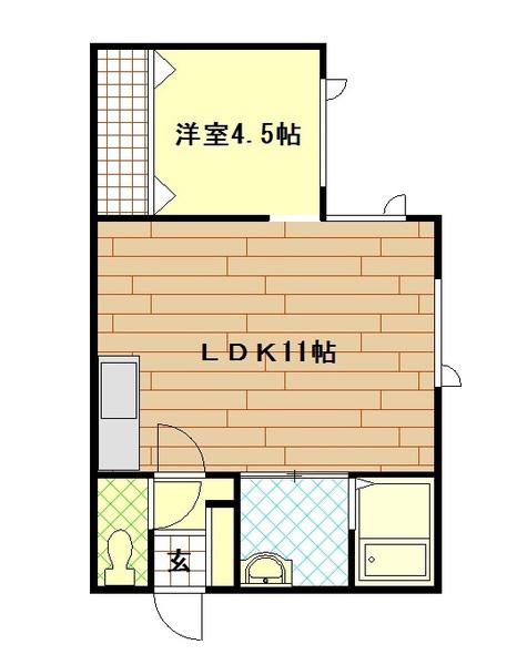 アルファシェトワ(1LDK/1階)の間取り写真