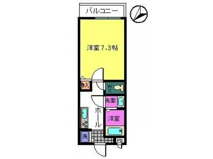 メナメゾン日根野(1K/2階)の間取り写真