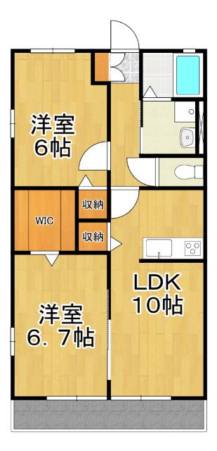 エンドレスVI(2LDK/2階)の間取り写真