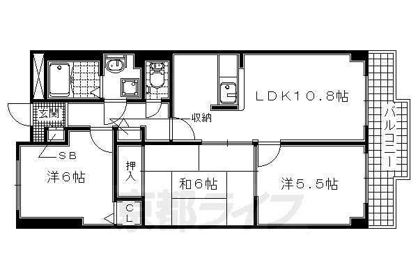 ラポート小林(3LDK/7階)の間取り写真