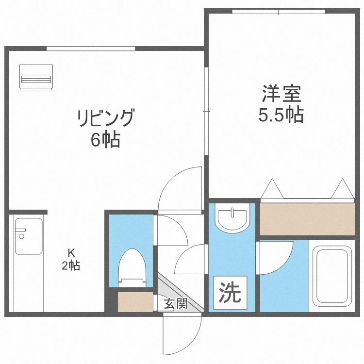 ステージノア北円山(1LDK/4階)の間取り写真