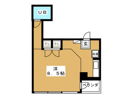 岡田ビル(ワンルーム/5階)の間取り写真