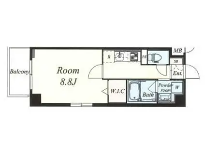 ブルーメ本山(1K/2階)の間取り写真