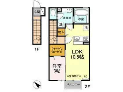 シープタウン(1LDK/2階)の間取り写真