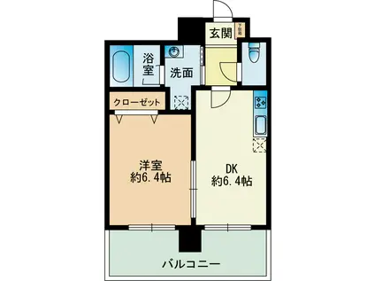 高口箔屋ビル(1DK/8階)の間取り写真