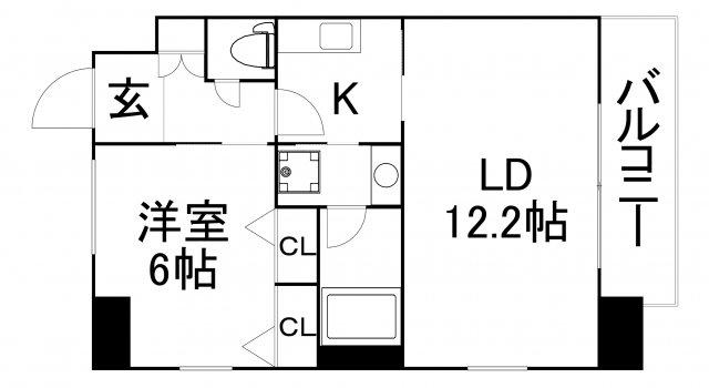 S-RESIDENCE淀屋橋(1LDK/3階)の間取り写真