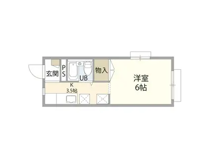 江戸川区東小岩3丁目(ワンルーム/1階)の間取り写真