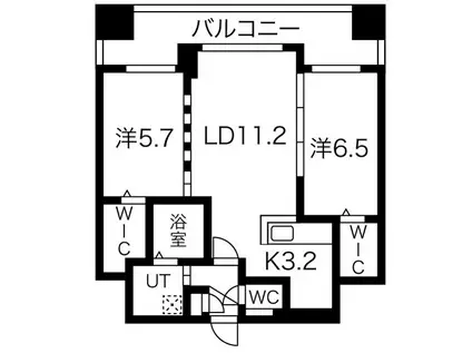FER北3条 フェール(2LDK/5階)の間取り写真