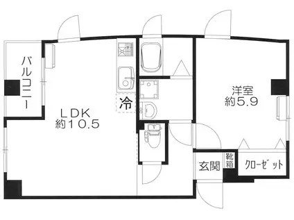 シエナヒグチ新小岩(1LDK/4階)の間取り写真