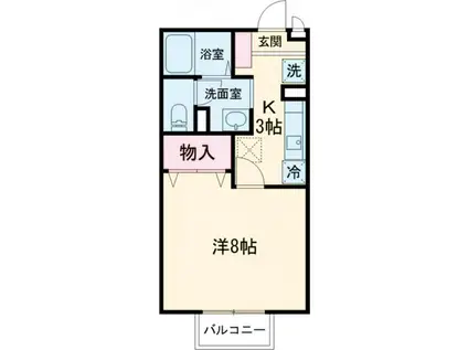 CREST(1K/2階)の間取り写真