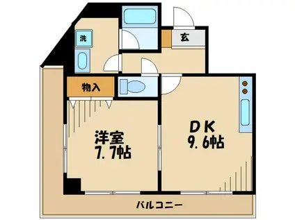 グラン・ド・ロゼ(1DK/5階)の間取り写真