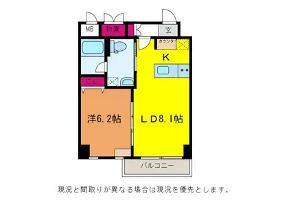 KAYA SUMI TOPIA(1LDK/3階)の間取り写真