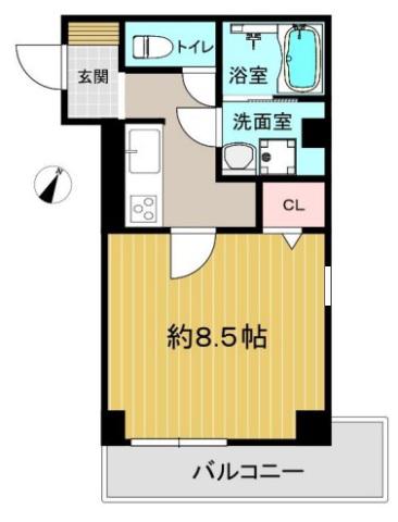 VILLA MARIA 高徳町(1K/2階)の間取り写真