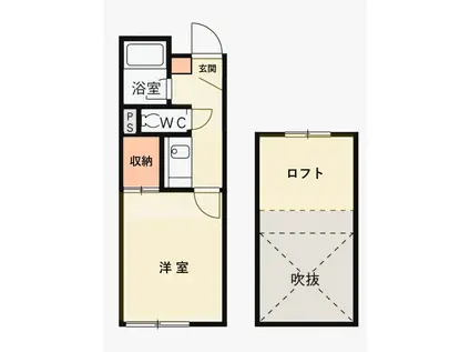 ドーマ安東(1K/2階)の間取り写真