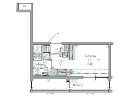 ビーシティアパートメント立川TAPP(ワンルーム/5階)の間取り写真