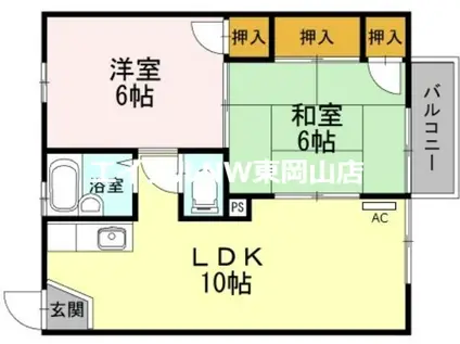 ドミール山川(2LDK/2階)の間取り写真