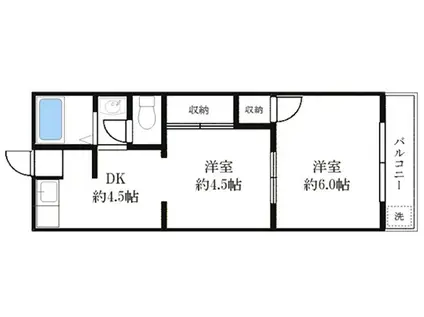 MANSHON HISUIEN(1LDK/2階)の間取り写真