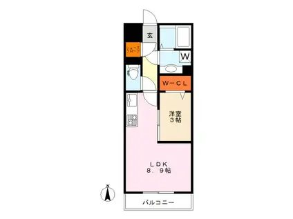 エース谷塚ビル(1LDK/3階)の間取り写真