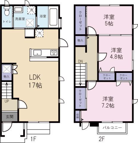 GRACE COURT 佐古(3LDK/1階)の間取り写真