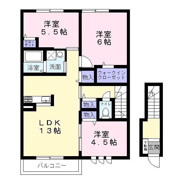 アーク百舌鳥(3LDK/2階)の間取り写真