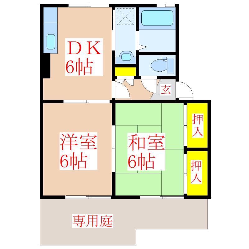 セジュールM&H(2DK/1階)の間取り写真