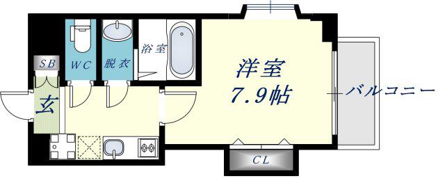 LUXE長田(1K/3階)の間取り写真