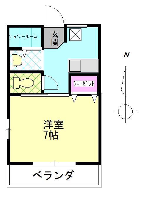 コーポSOGA(1K/2階)の間取り写真