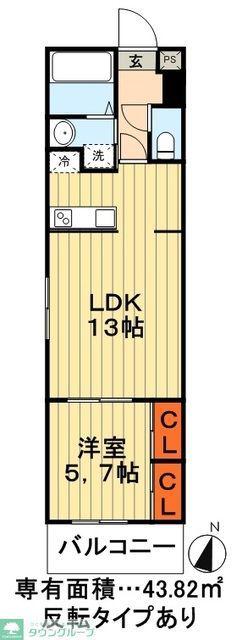 LE CIEL(1LDK/2階)の間取り写真
