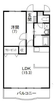 ル・フェリエ(1LDK/3階)の間取り写真