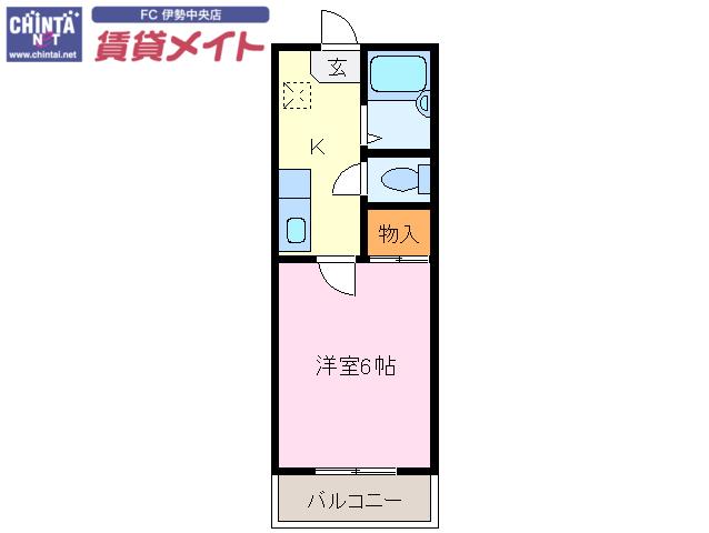 メゾンユートピア(1K/2階)の間取り写真