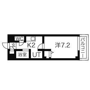 ラフィネ又穂(1K/1階)の間取り写真