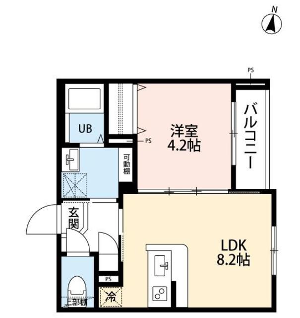 ROBOT HOME 北浦和(1LDK/3階)の間取り写真