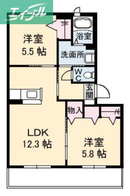 シャーメゾン エスペランサ(2LDK/1階)の間取り写真