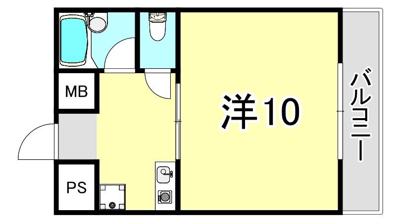 エクセルウィンD(1K/2階)の間取り写真